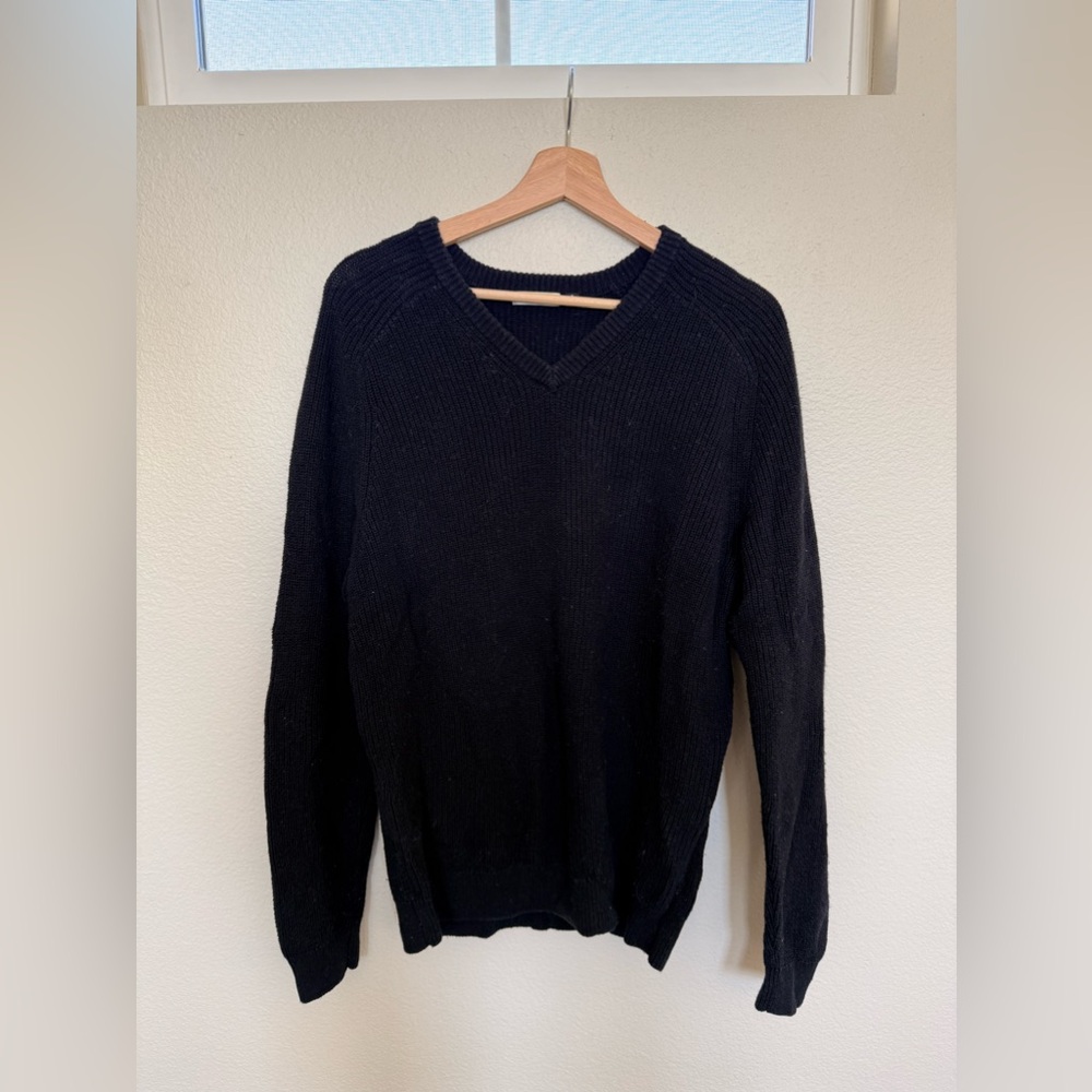 Uniqlo U Cotton Ribbed Black Sweater